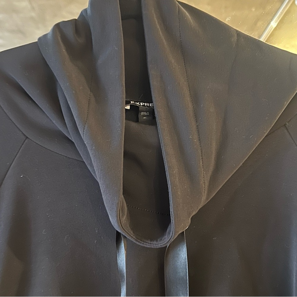 Express Ribbon Funnel Neck Scuba Sweatshirt - Picture 3 of 7